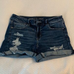 American Eagle Ne(x)t Level Stretch denim shorts with rips